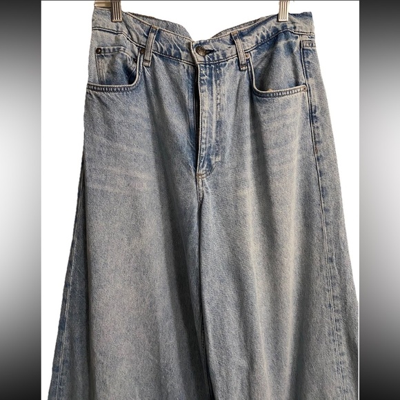 RAG & BONE Sophie Jean Mari High Rise Ultra Wide Leg Crop Ankle Cuff Sz 30 $268 - Picture 6 of 14